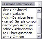 Format Selection drop-down list box