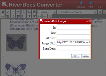 Insert-Edit Image dialogue box
