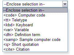 Format Selection drop-down list box